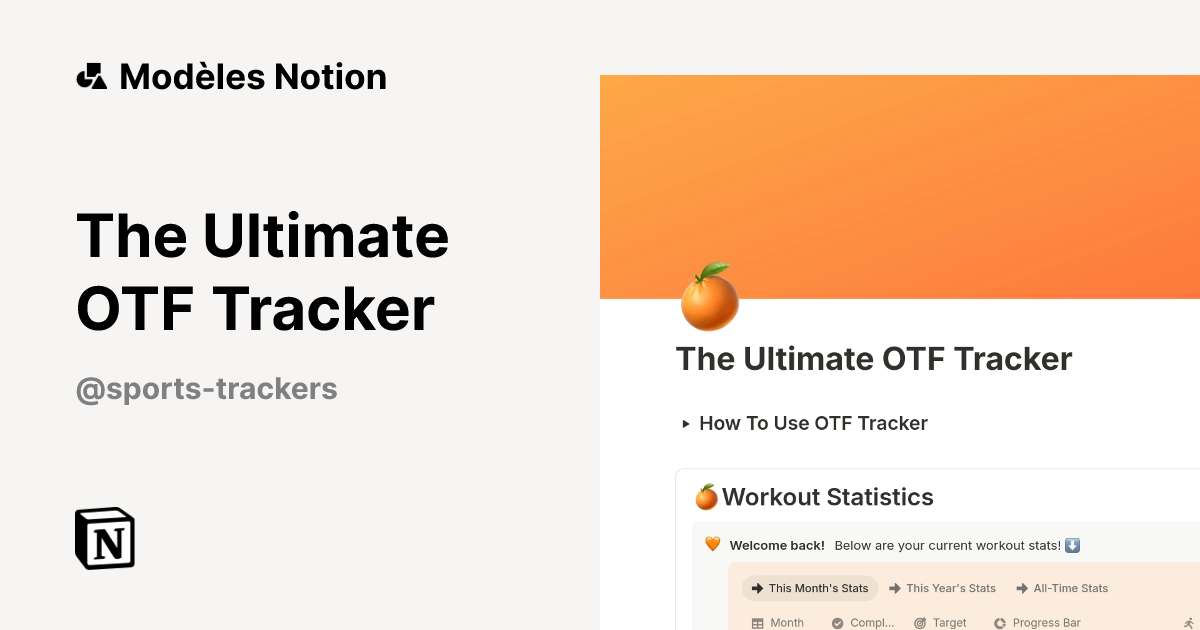 Modèle The Ultimate OTF Tracker | Marketplace Notion