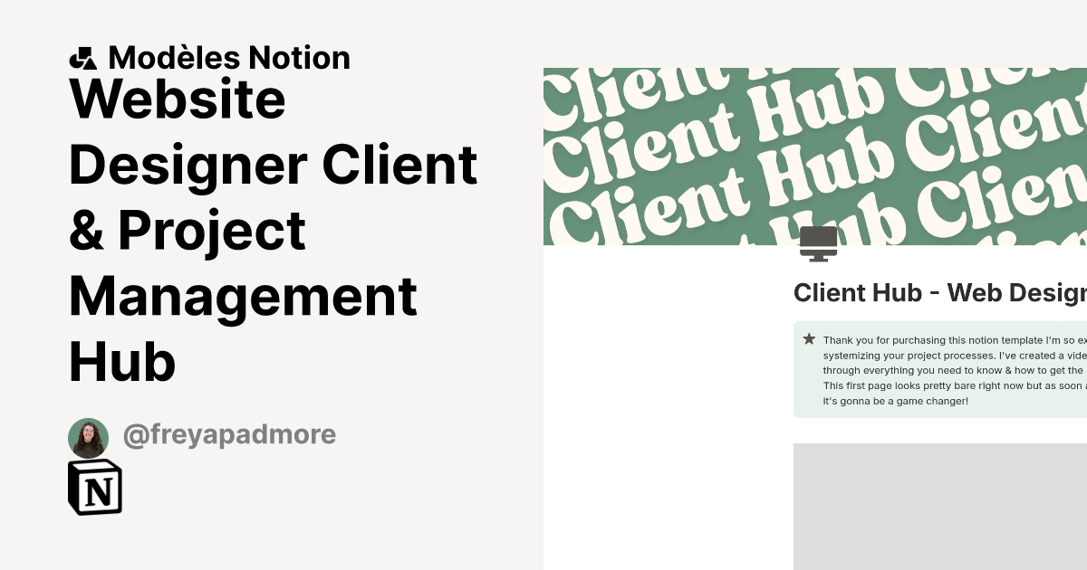 Website Designer Client & Project Management Hub | Modèle créé par ...