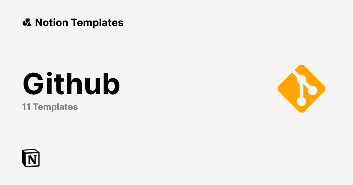 תבניות Github מומלצות של Notion | Notion Marketplace
