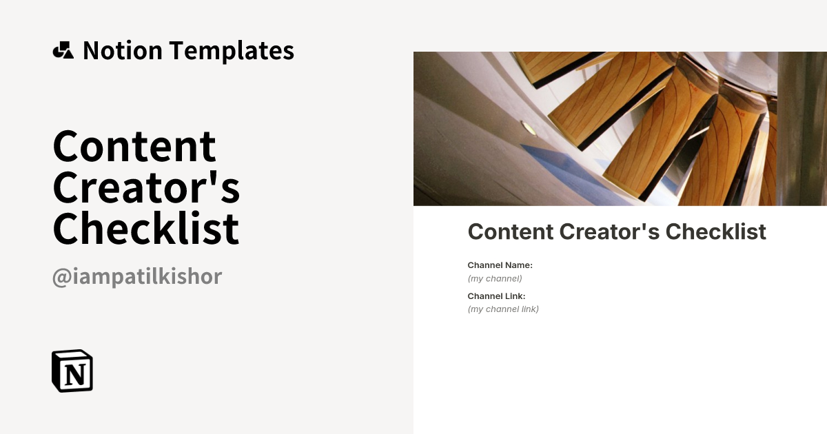 תבנית Content Creator's Checklist מאת iampatilkishor | Marketplace של ...