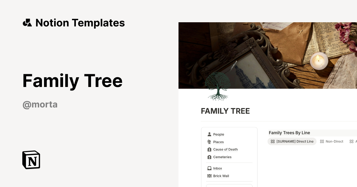 תבנית Family Tree | Marketplace של Notion