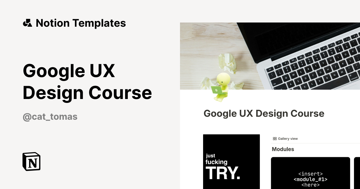 תבנית Google UX Design Course מאת Cat Tomàs | Marketplace של Notion