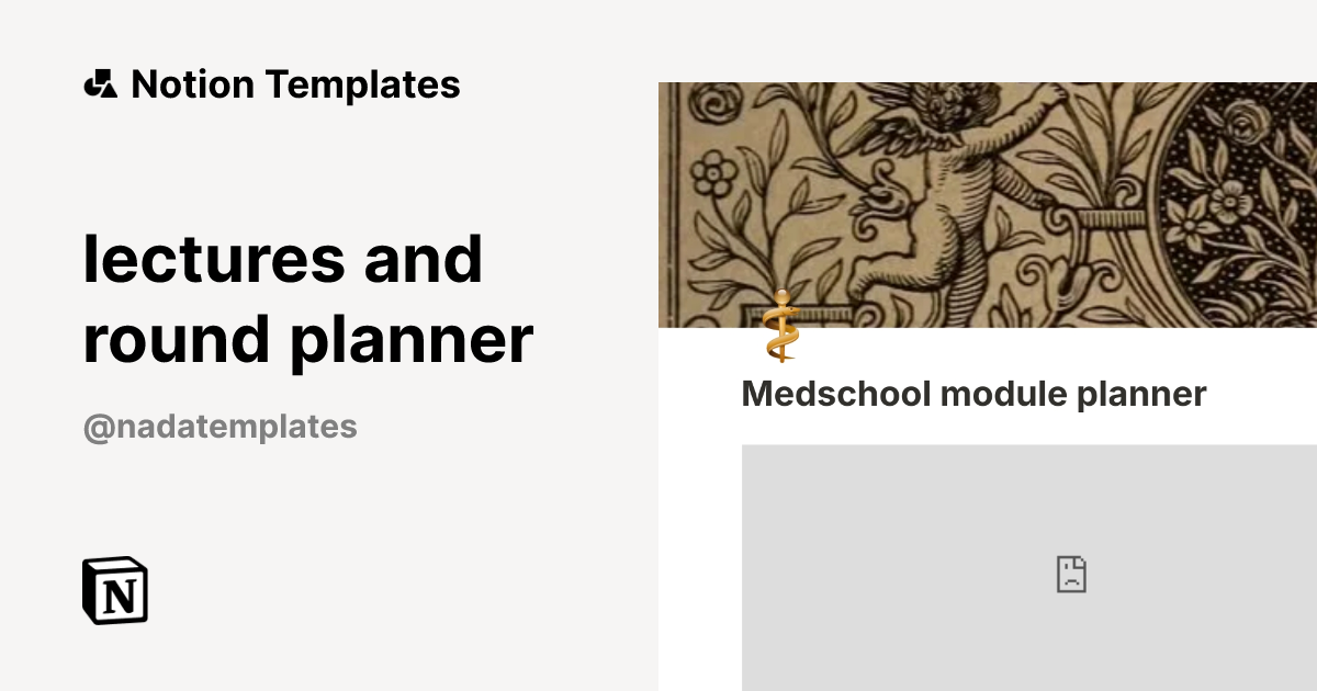 תבנית lectures and round planner מאת Nelly | Marketplace של Notion