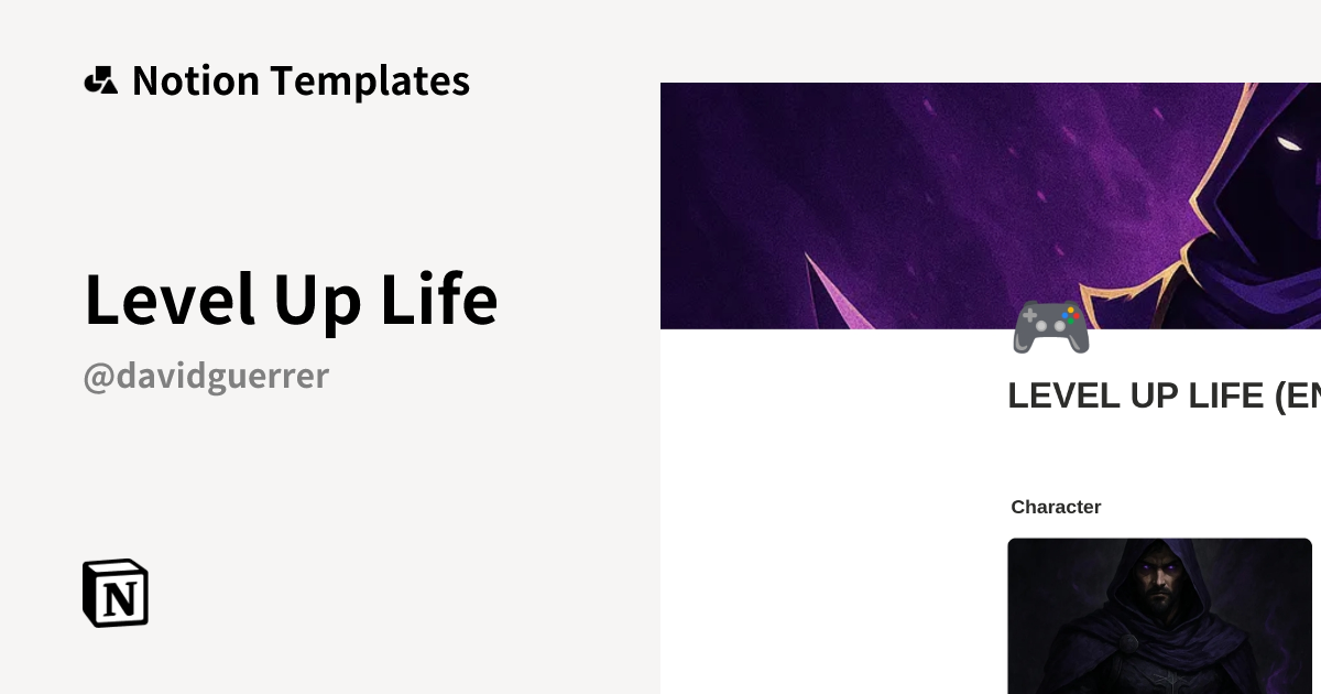 תבנית Level Up Life | Marketplace של Notion