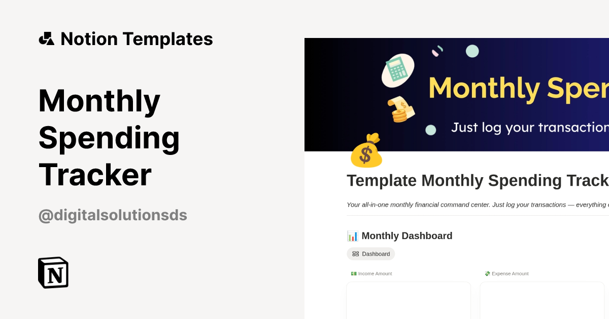 תבנית Monthly Spending Tracker מאת digital solutions | Marketplace של ...