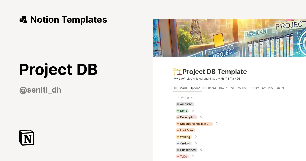 תבנית Project DB | Marketplace של Notion