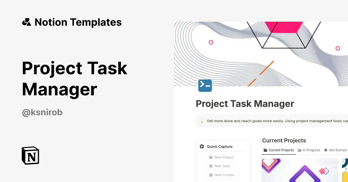 תבנית Project Task Manager | Marketplace של Notion