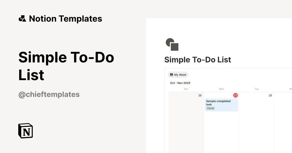 תבנית Simple To-Do List | Marketplace של Notion