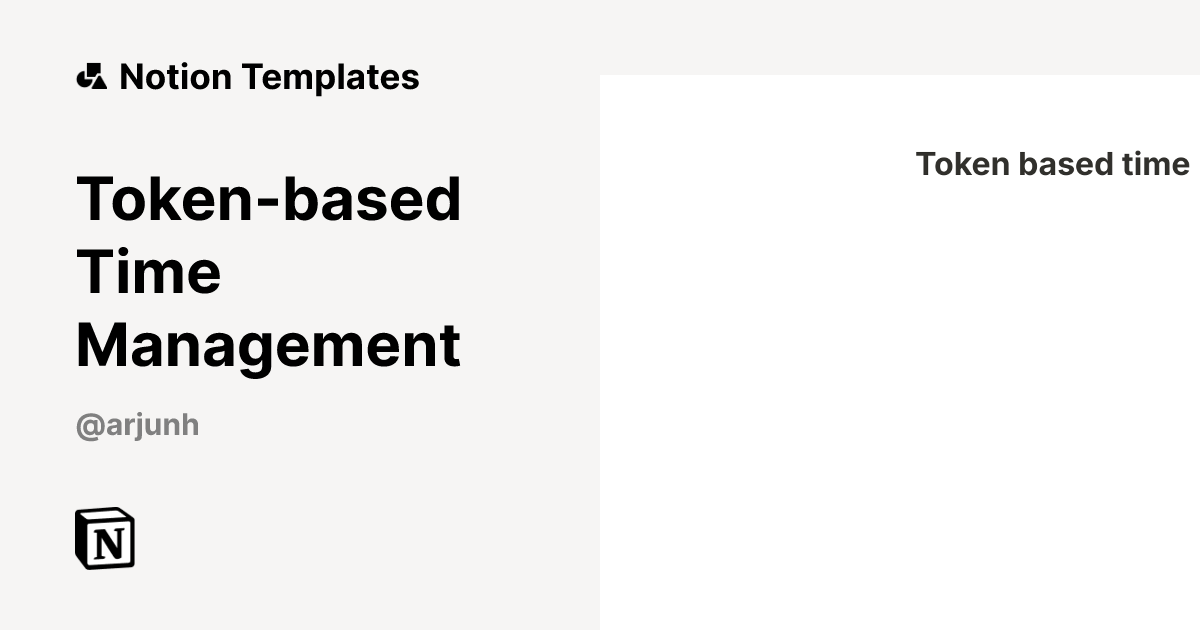 תבנית Token-based Time Management | Marketplace של Notion