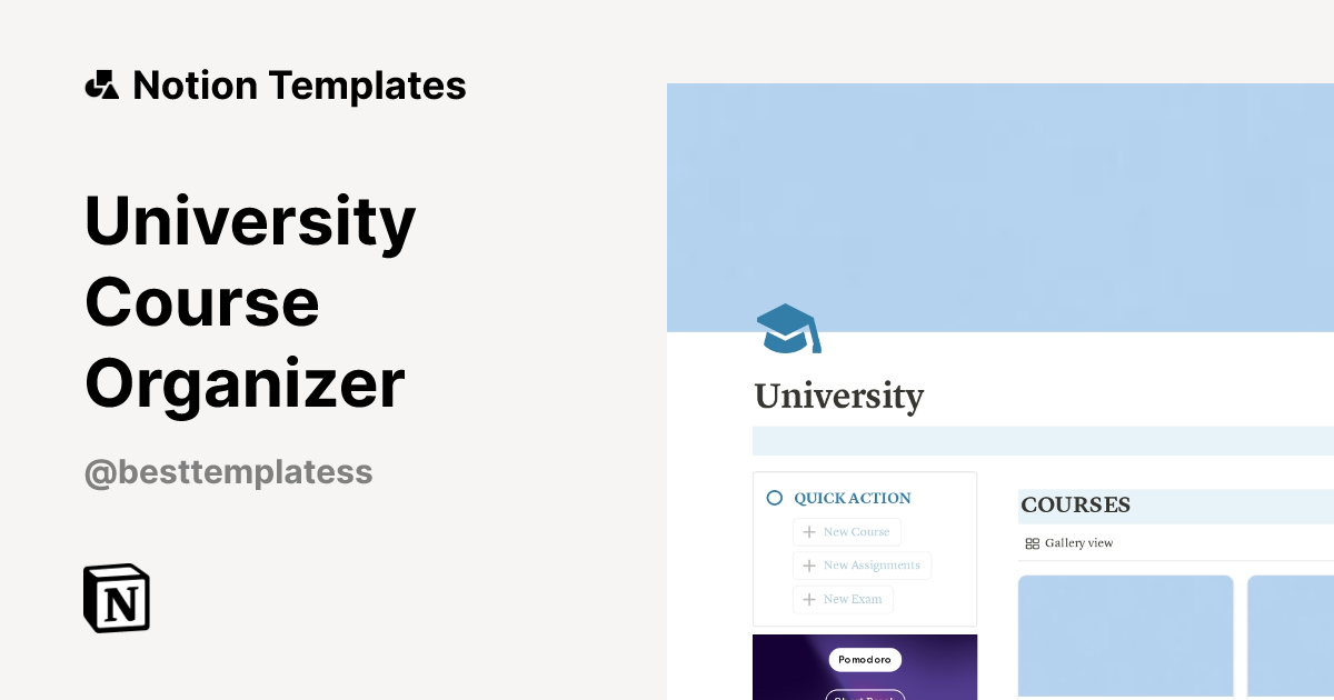 תבנית University Course Organizer מאת Roaa's Templates | Marketplace של ...