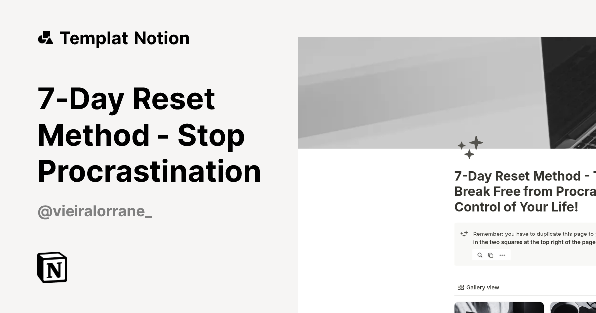 7-Day Reset Method - Stop Procrastination Templat oleh Lorrane Vieira ...