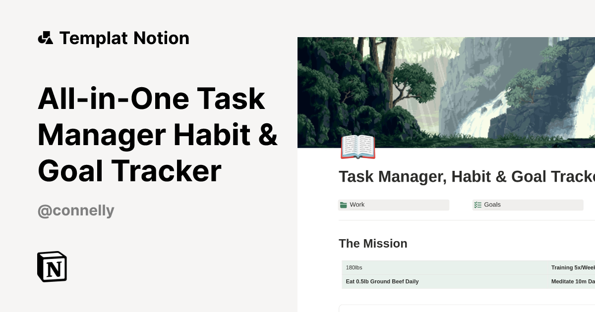 Templat All-in-One Task Manager Habit & Goal Tracker | Notion Marketplace