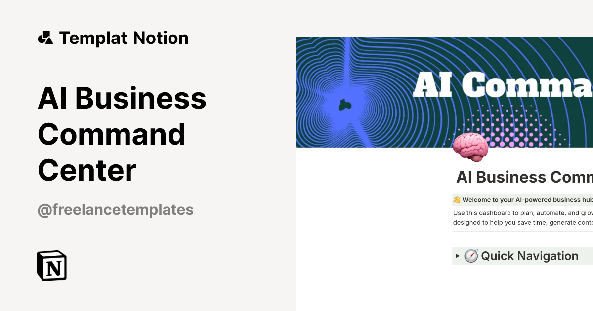 AI Business Command Center Templat oleh Freelance Templates | Notion ...