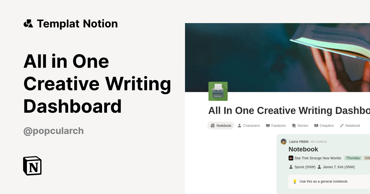 All in One Creative Writing Dashboard Templat oleh ...