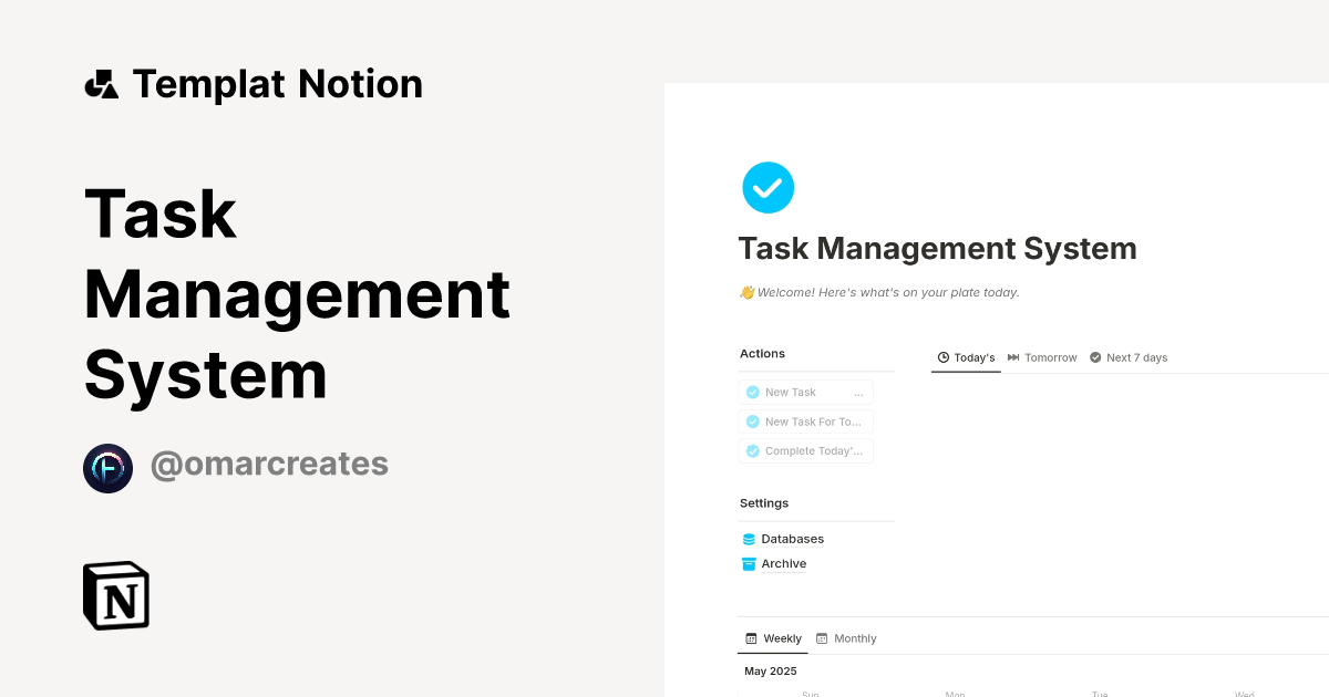 Templat Task Management System | Notion Marketplace