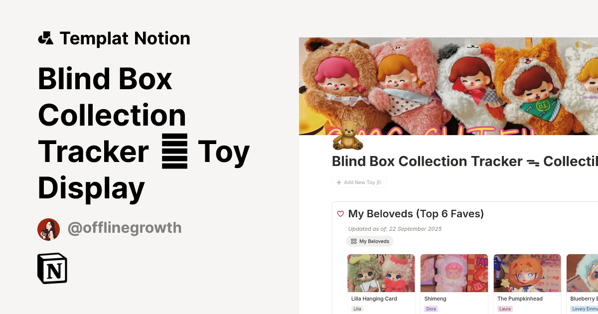 Templat Blind Box Collection Tracker ᯓ Toy Display | Notion Marketplace