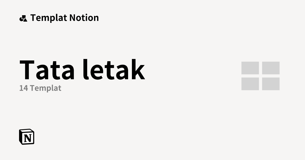 Marketplace Tata letak Templat Gratis dari Notion | Notion