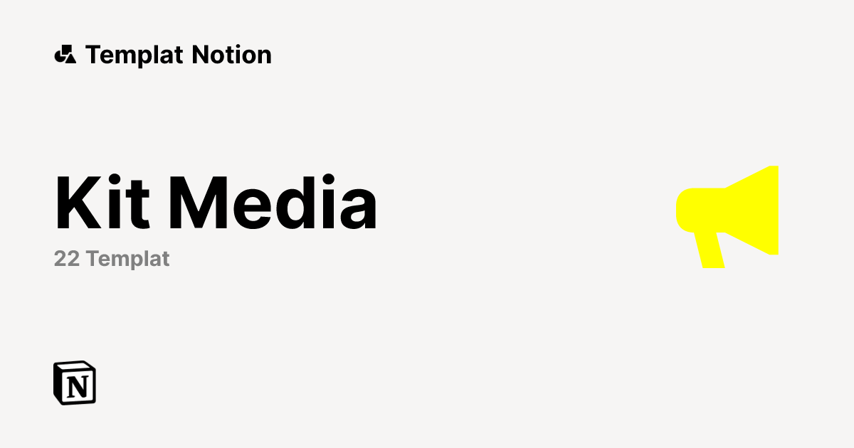 Marketplace Kit Media Templat Terbaik dari Notion | Notion