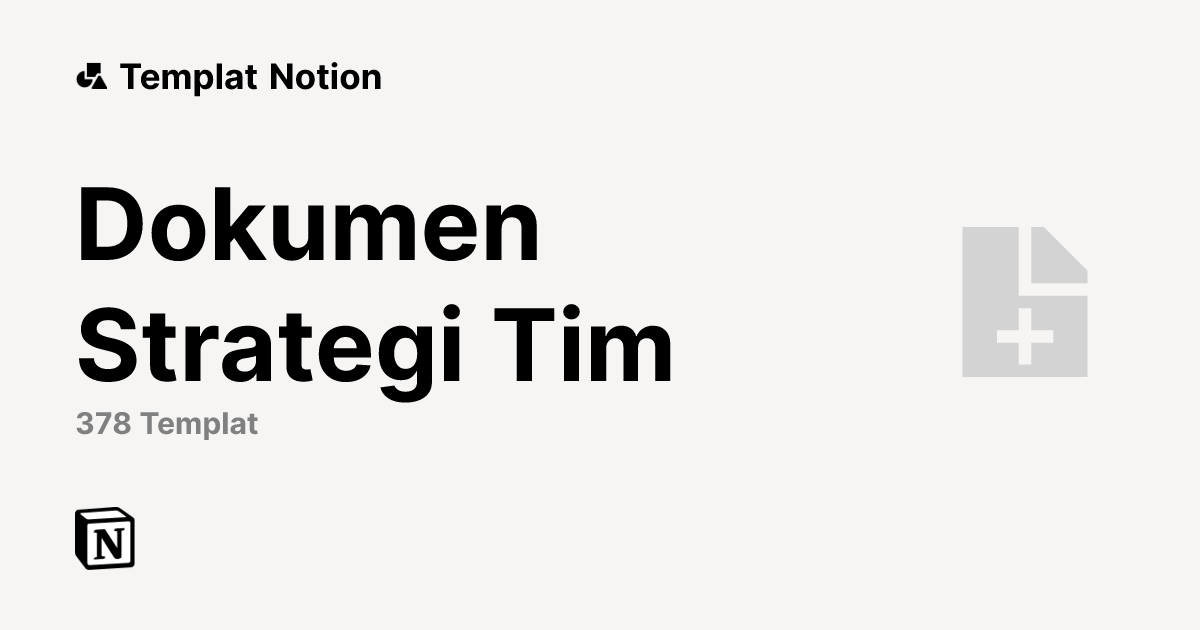 Marketplace Dokumen Strategi Tim Templat Gratis dari Notion | Notion