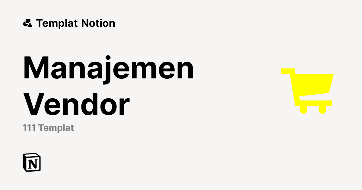 Marketplace Manajemen Vendor Templat Gratis dari Notion | Notion