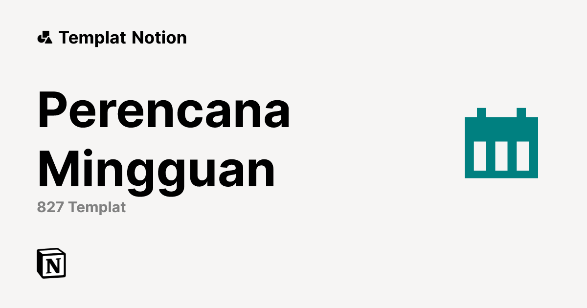 Marketplace Perencana Mingguan Templat Terbaik dari Notion | Notion