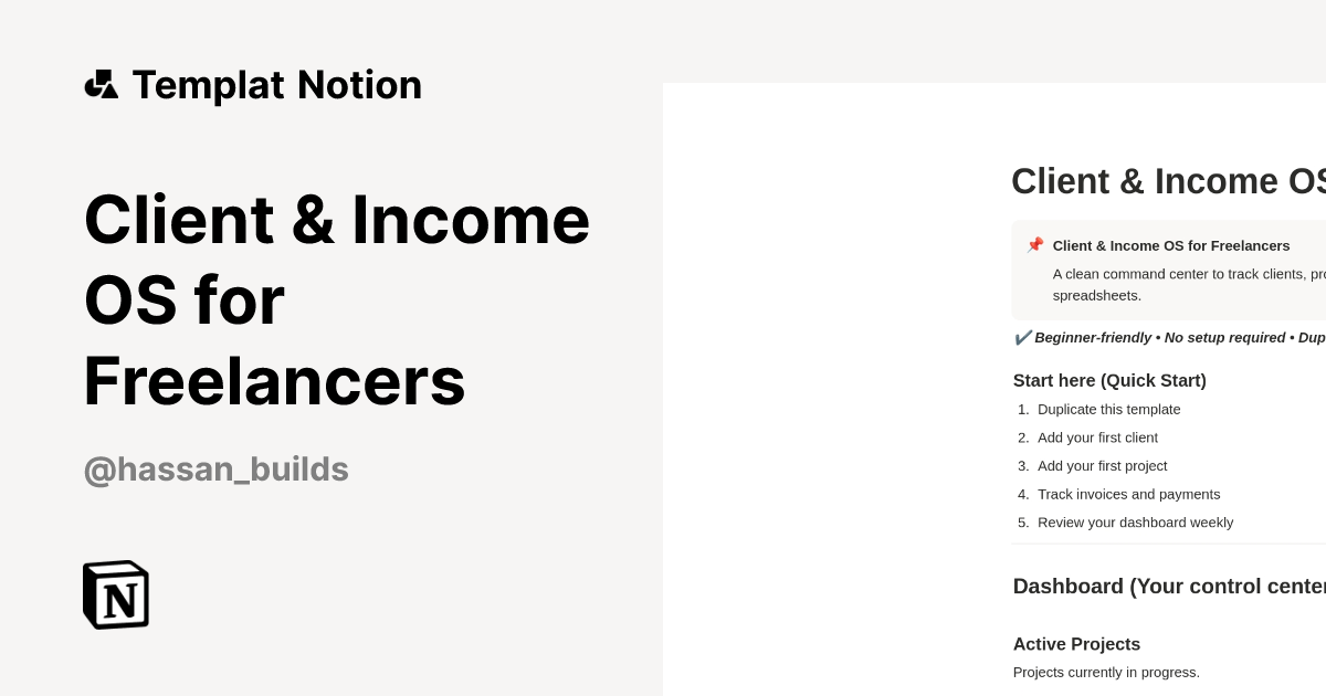 Client & Income OS for Freelancers Templat oleh Hassan - Systems for ...
