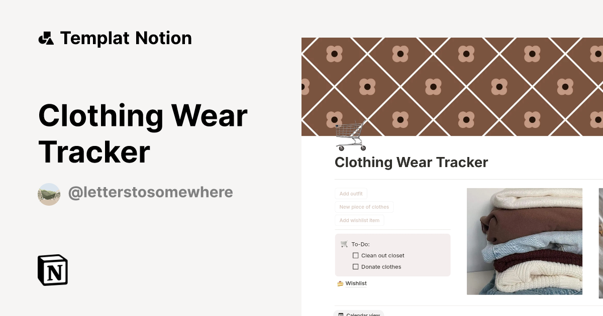 Templat Clothing Wear Tracker | Notion Marketplace