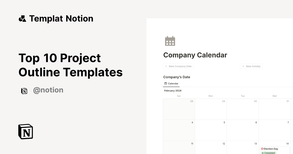 Top 10 Project Outline Templates | Notion Marketplace Templat