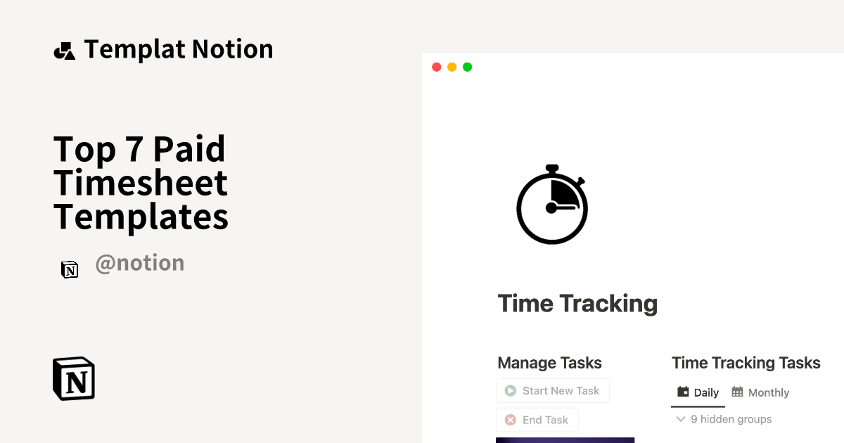 Top 7 Paid Timesheet Templates | Notion Marketplace Templat