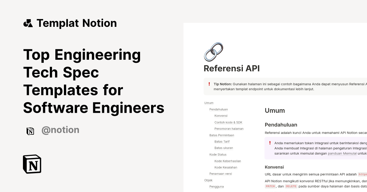 Top Engineering Tech Spec Templates for Software Engineers | Notion ...