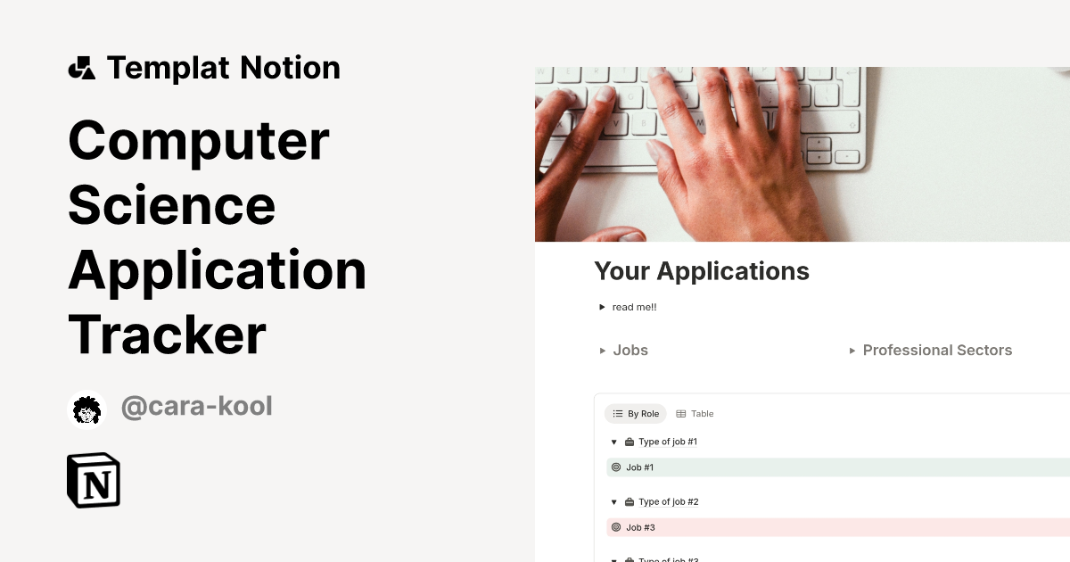 Templat Computer Science Application Tracker | Notion Marketplace