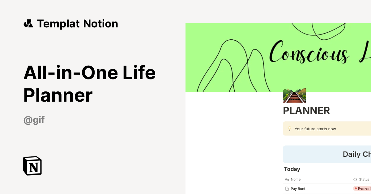All-in-One Life Planner Templat oleh Plannings | Notion Marketplace