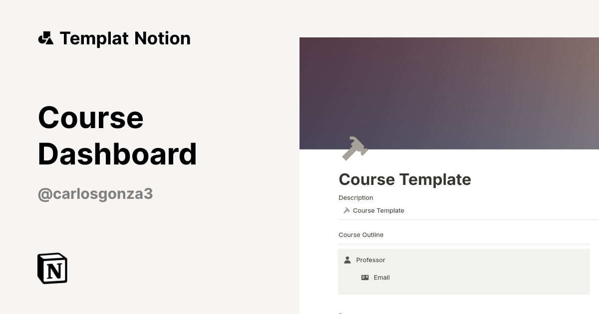 Templat Course Dashboard | Notion Marketplace