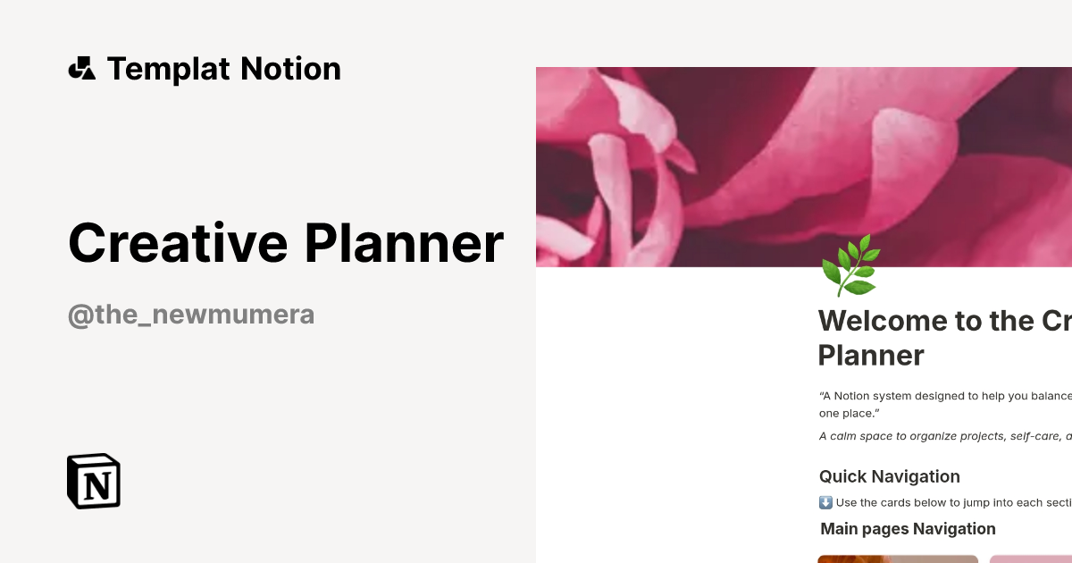 Creative Planner Templat oleh De_newmumera | Notion Marketplace