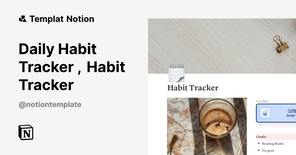 Templat Daily Habit Tracker , Habit Tracker | Notion Marketplace