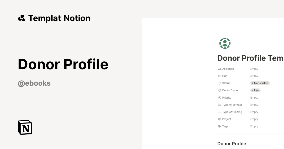 Donor Profile Templat oleh Em | Notion Marketplace