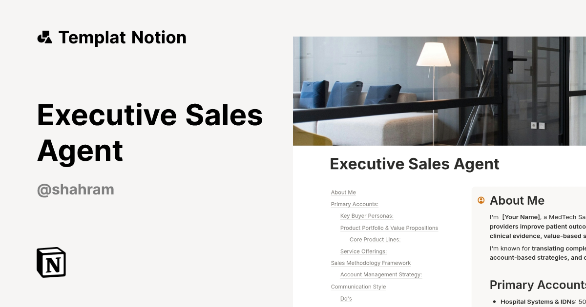 Templat Executive Sales Agent | Notion Marketplace