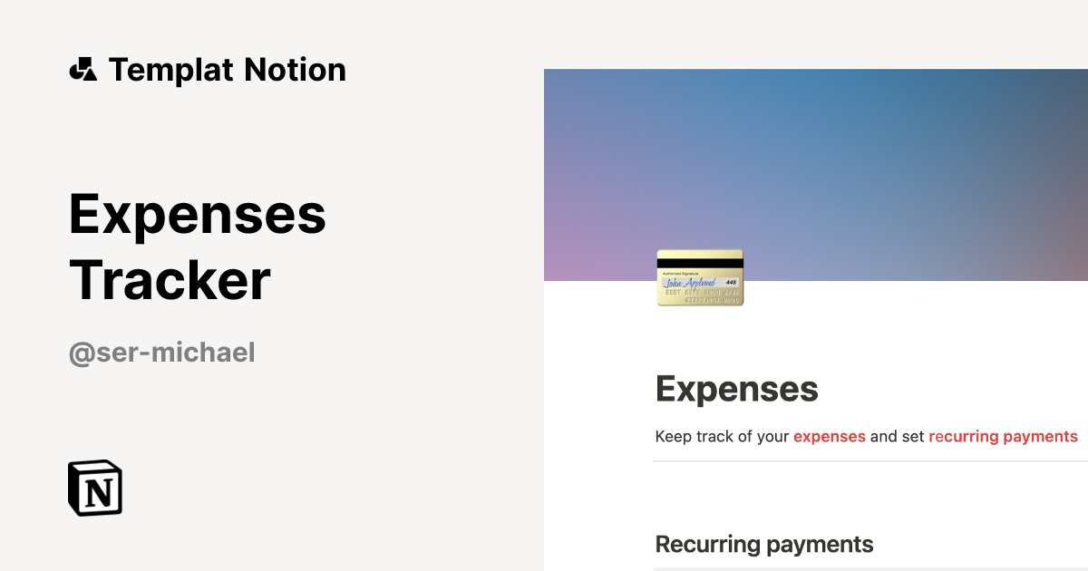 Templat Expenses Tracker | Notion Marketplace