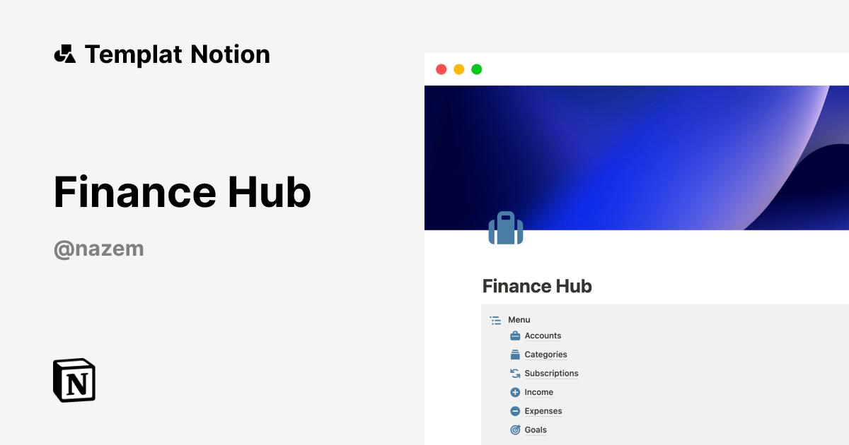 Templat Finance Hub | Notion Marketplace