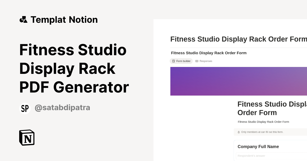Fitness Studio Display Rack PDF Generator Templat oleh Satabdi Patra ...
