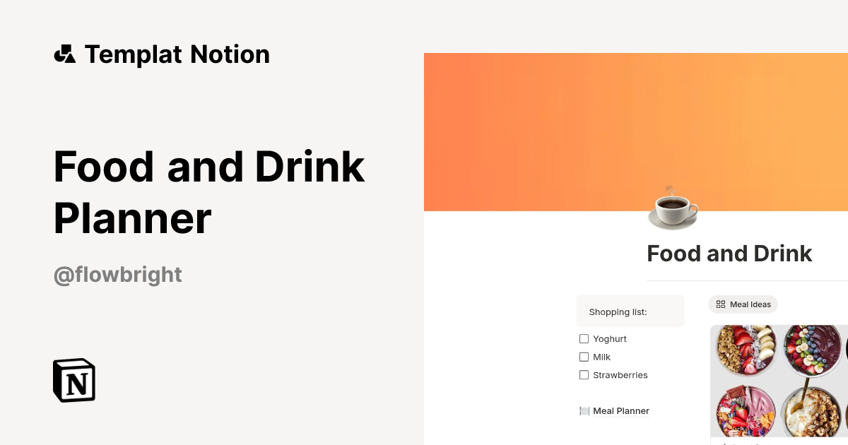 Templat Food and Drink Planner | Notion Marketplace