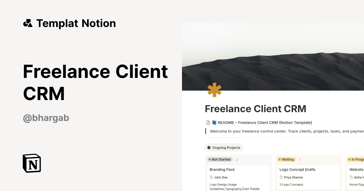 Templat Freelance Client CRM | Notion Marketplace