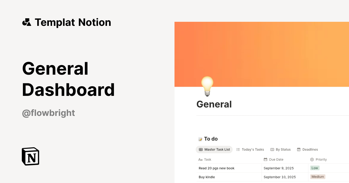 Templat General Dashboard | Notion Marketplace