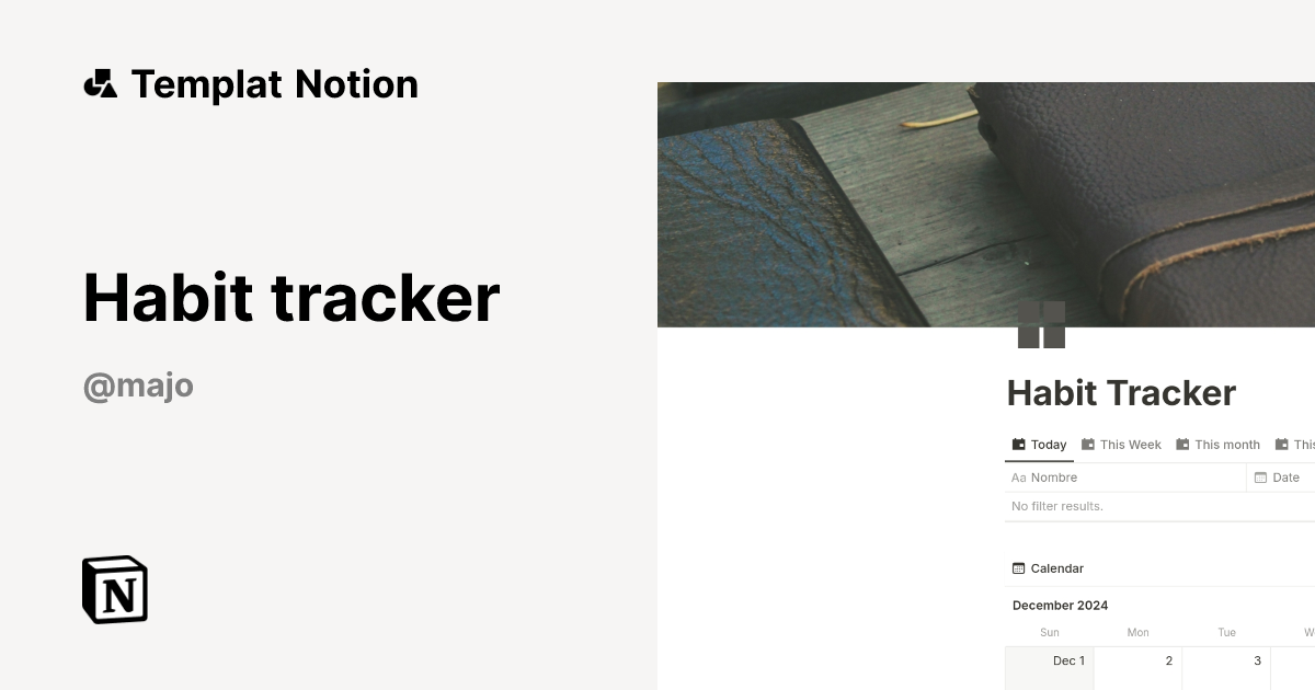 Habit tracker Templat oleh Majo | Notion Marketplace