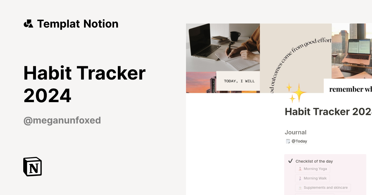 Templat Habit Tracker 2024 | Notion Marketplace