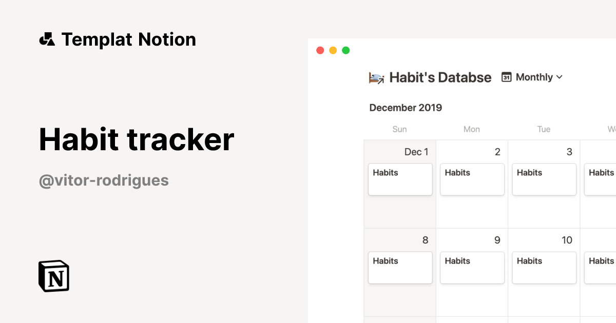Templat Habit tracker | Notion Marketplace