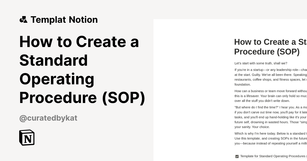 How to Create a Standard Operating Procedure (SOP) Templat oleh ...