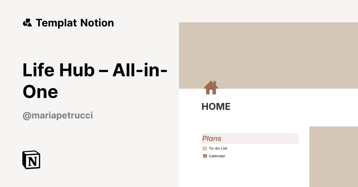 Templat Life Hub – All-in-One | Notion Marketplace