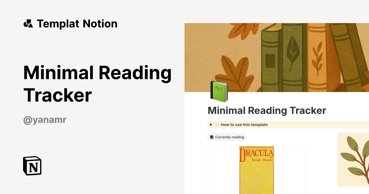 Templat Minimal Reading Tracker | Notion Marketplace