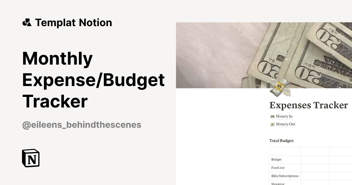 Templat Monthly Expense/Budget Tracker | Notion Marketplace